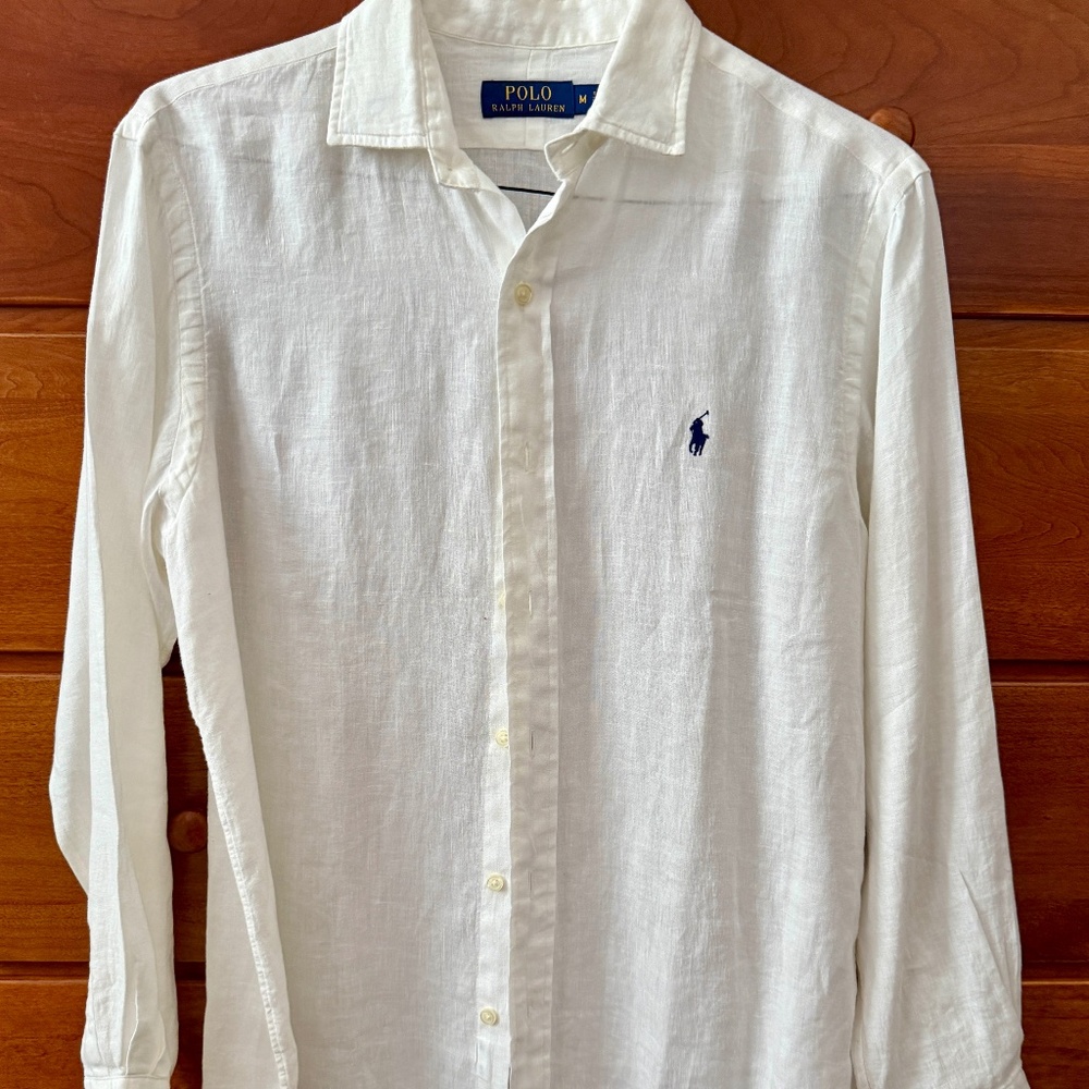 Mens Polo Ralph Lauren LINEN button down - size Medium